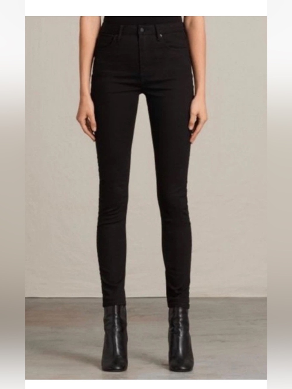 AllSaints Stilt Jet Black Skinny Jeans NWT Size 27